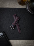 Purple leather watch strap - bas and lokes