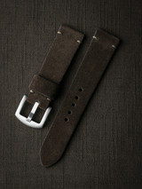 “Remington” Chocolate Brown Handcrafted Suede Watch Strap