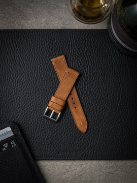 Tan leather watch strap - Bas and Lokes 