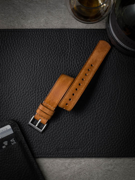 Tan Butterscotch Handcrafted Leather Watch Strap - Bas and Lokes