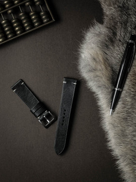 Black Leather Watch Strap - Bas and Lokes