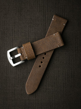 Bas and Lokes brown suede watch strap