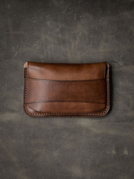 "Grant" Vintage Russet Leather Flap Wallet