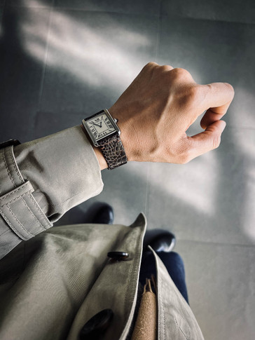 Brown Ostrich Leather Watch Strap - Bas and Lokes - Correas de cuero para reloj - Cartier Tank