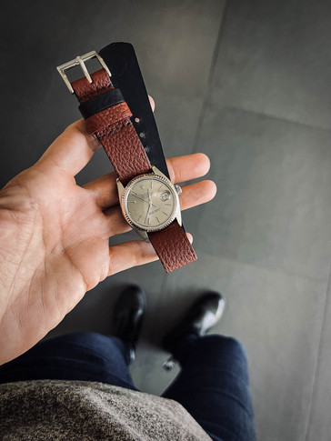 Red NATO strap - Bas and Lokes - Correas de cuero para reloj - Vintage Rolex Datejust 1601