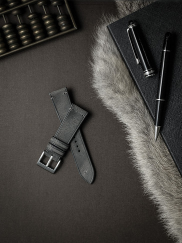 Grey Leather Watch Strap - Bas and Lokes