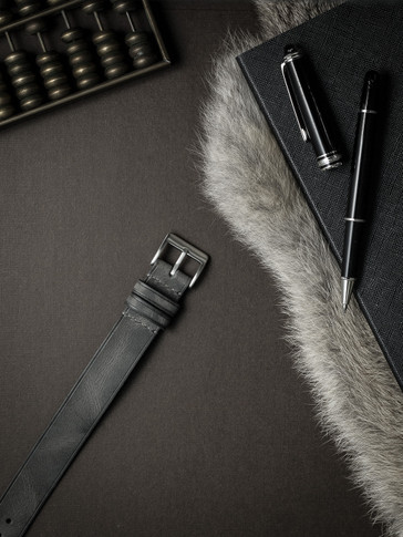 Grey Leather Watch Strap - Bas and Lokes