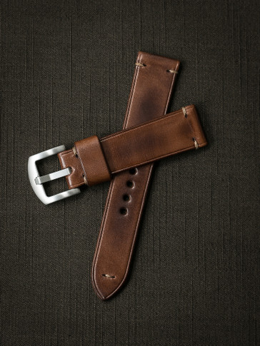 Bas and Lokes tan handcrafted leather watch strap