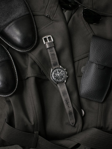 Grey leather watch strap - Bas and Lokes