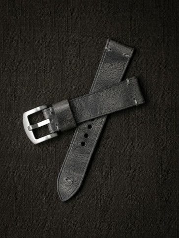 Grey Leather Watch Strap - Bas and Lokes 