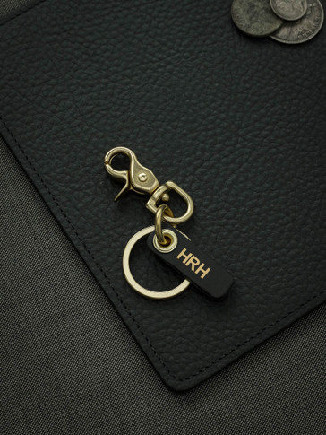 Bas and Lokes brass leather key fob