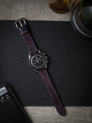 Purple leather watch strapPurple leather watch strap