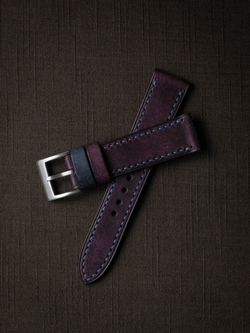 Handmade purple leather watch straps - Bas and Lokes
