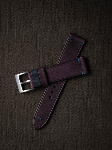 Purple handmade leather watch strap - Bas and Lokes