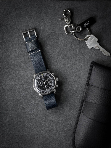 Blue Leather NATO Watch Strap Blue Leather NATO Watch Strap