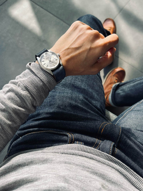 Blue One-Piece Single Pass Watch Strap - Bas and Lokes