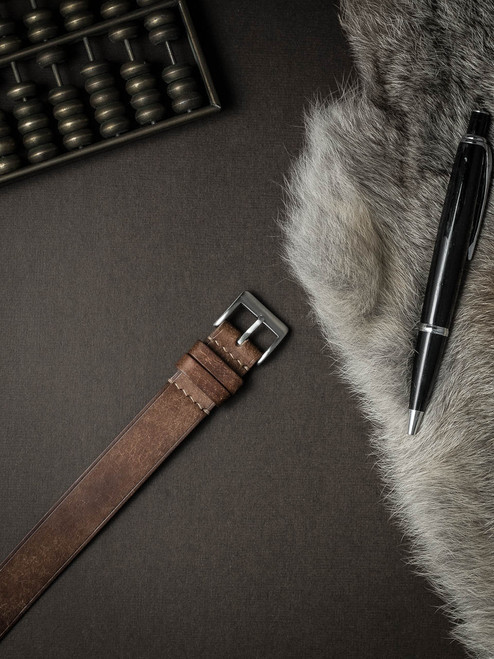 Havana Tan Leather One-Piece Single Pass Watch Strap - Bas and Lokes