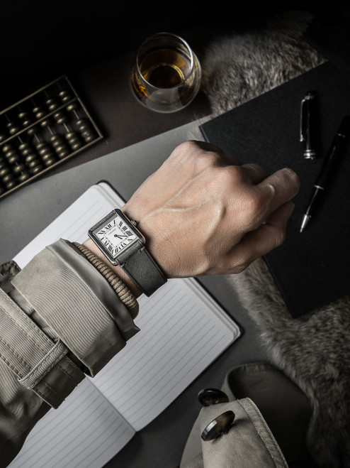 腕時計その他 BG6344 with Grey Satin Leather Strap Watch Lex
