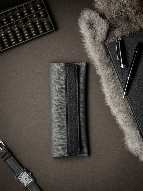 Grey Leather Watch Wallet - Bas and Lokes Grey Leather Watch Wallet - Bas and Lokes