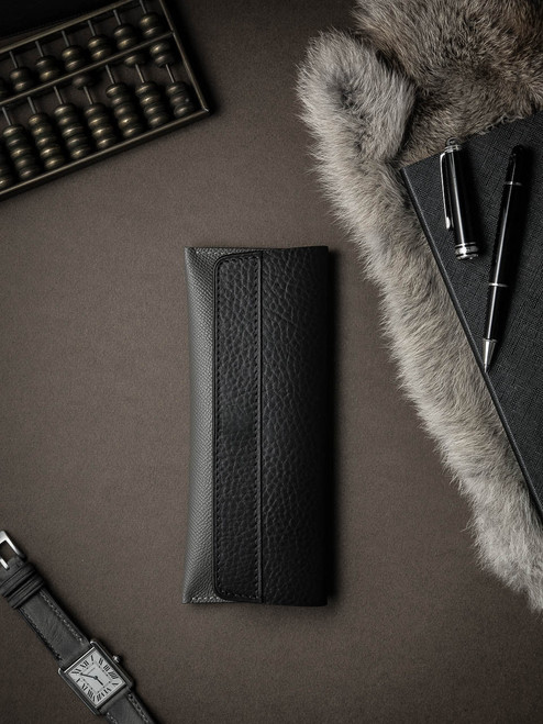 Grey Leather Watch Wallet - Bas and Lokes Grey Leather Watch Wallet - Bas and Lokes