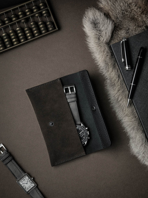 Brown Suede Watch Pouch - Bas and Lokes Brown Suede Watch Pouch - Bas and Lokes