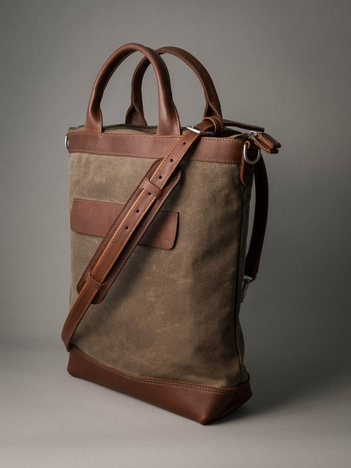 Tan Canvas Work Tote Bag - Bas and Lokes
