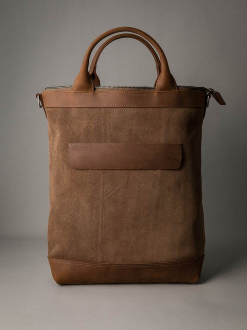 Tan Suede Work Tote Bag - Bas and Lokes Tan Suede Work Tote Bag - Bas and Lokes