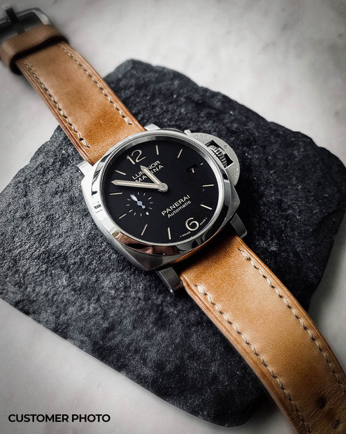 Panerai Luminor Marina Natural Leather Watch Strap - Bas and Lokes