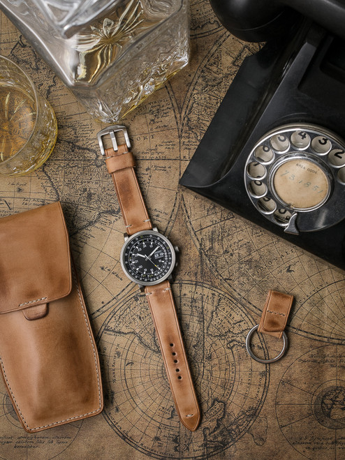 Handcrafted natural leather watch strap - Bas and Lokes