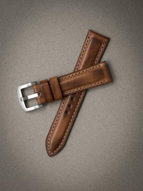 Bourbon Tan Leather Watch Strap - Bas and Lokes