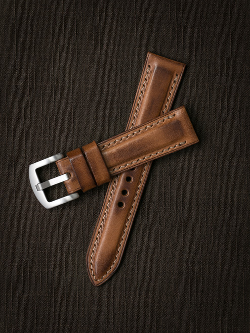 Bourbon Tan Leather Watch Strap - Bas and Lokes