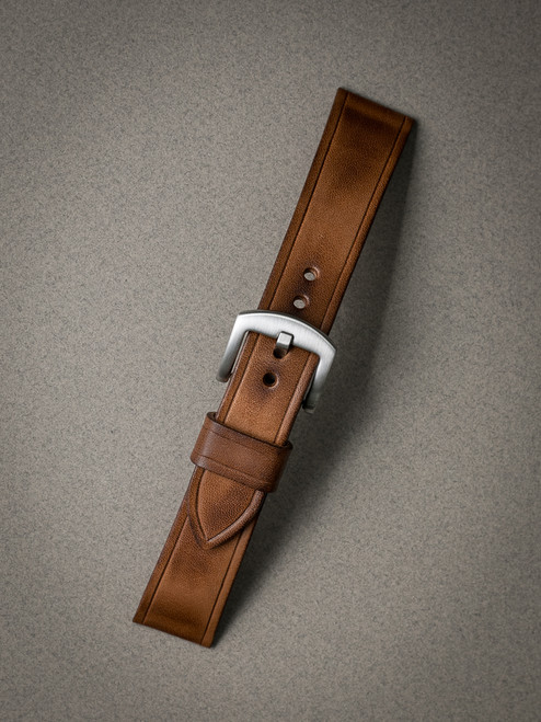 Bas and Lokes vintage bourbon handcrafted leather watch strap