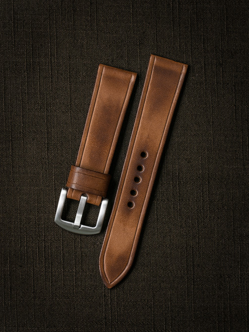 Bourbon Tan Leather Watch Strap - Bas and Lokes
