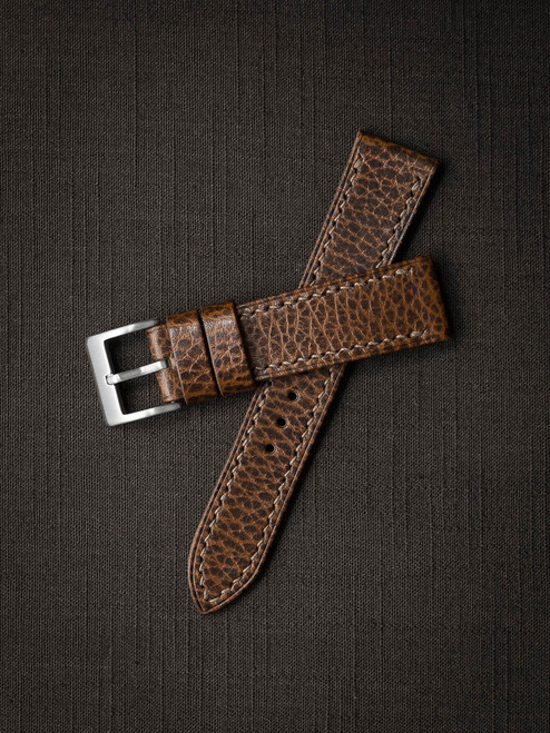 Textured Whiskey Leather Watch Strap