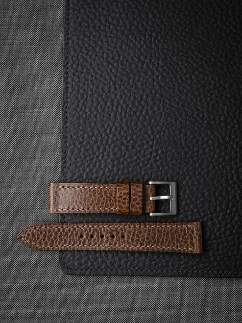 Textured Whiskey Leather Watch Strap