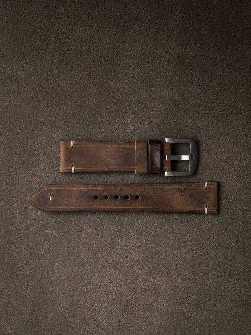 Brown Leather Watch Strap - Bas and Lokes