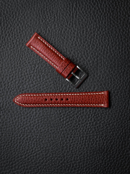 "Cole" Red Hot Leather Watch Strap