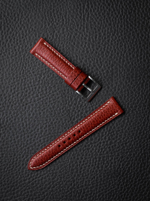 "Cole" Red Hot Leather Watch Strap