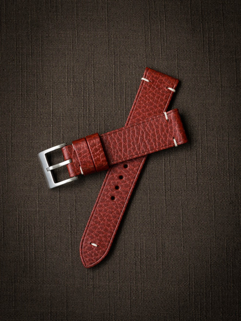 "Potter" Red Leather Watch Strap