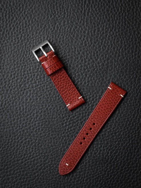 "Potter" Red Leather Watch Strap