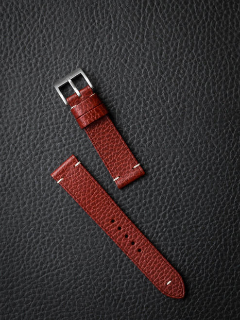 "Potter" Red Leather Watch Strap