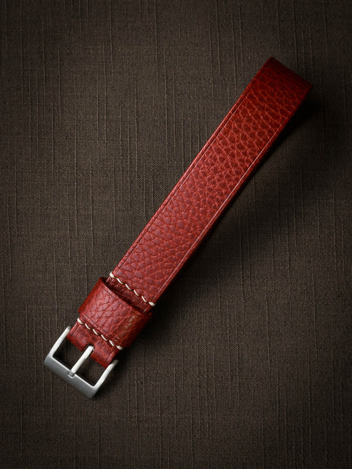 Red Leather One-Piece Watch Strap - Bas and Lokes