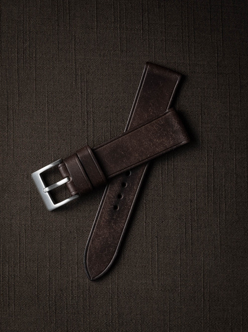 Vintage brown leather watch strap - Bas and Lokes