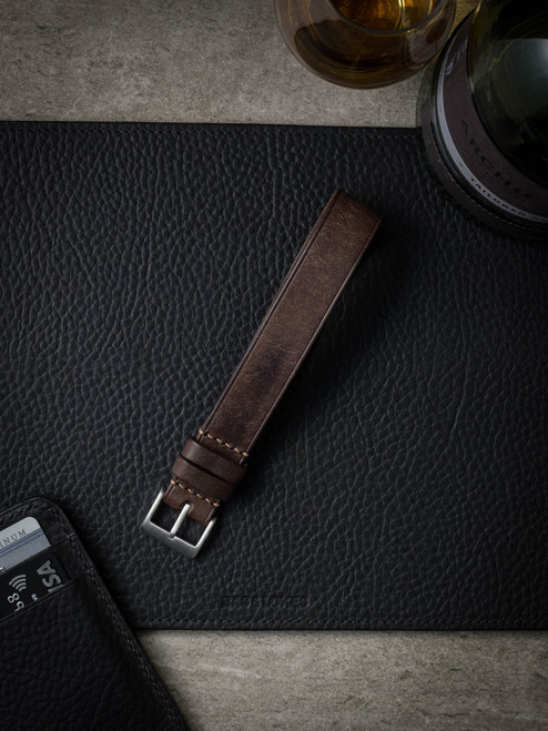 Brown Leather Single Pass Watch Strap - Bas and Lokes