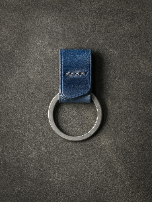 "Guardian" Blue Handmade Leather Key Fob