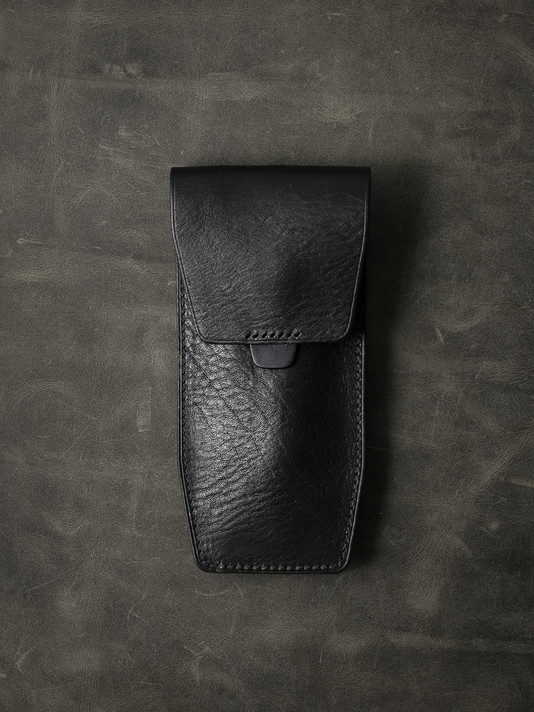 Bas and Lokes black handcrafted leather watch pouch