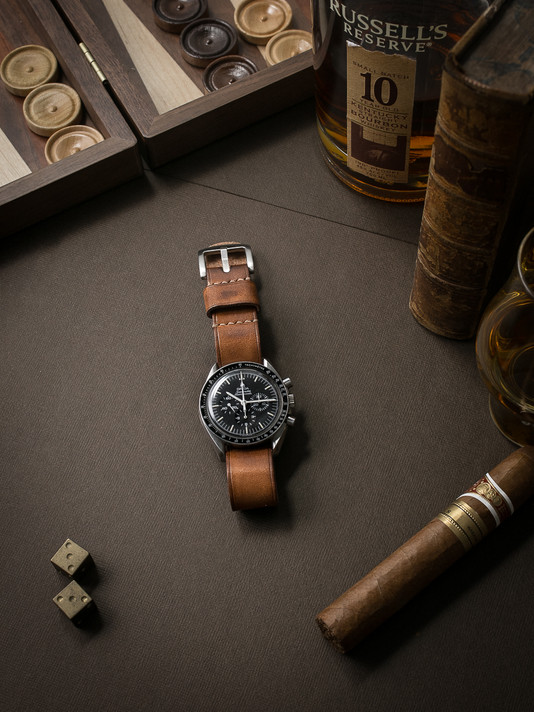 "Winchester" Vintage Bourbon Leather NATO Watch Strap