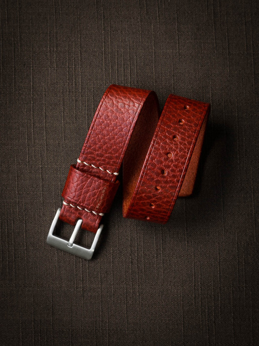 "Monaco" Red Leather Watch Strap