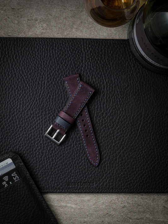 "Turnbull" Purple Royale Leather Watch Strap