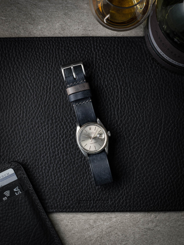 Blue One-Piece Single Pass Watch Strap - Bas and Lokes